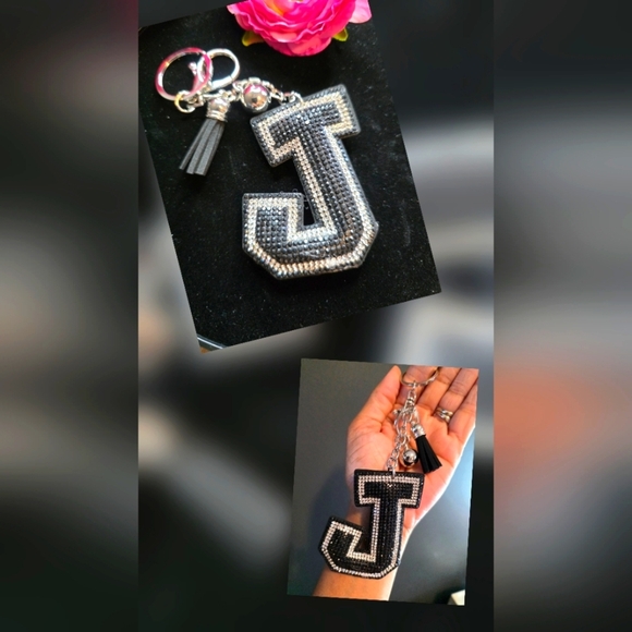 Bling Initial “J” Handbag & Keychain Charm - Picture 1 of 1